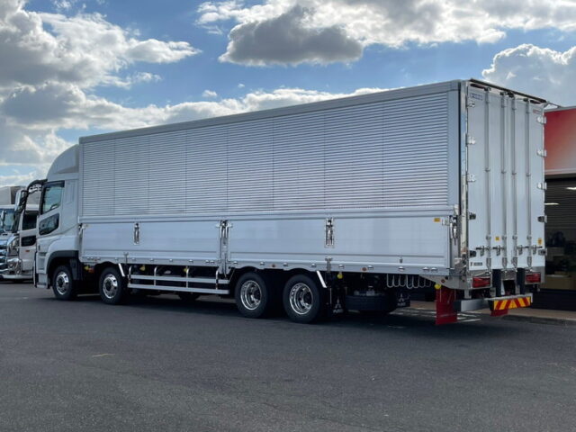 【現行型】スーパーグレートスーパーハイルーフ：ウィング未使用：リア門口ステンレス