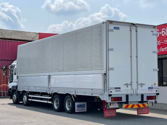 【874】H24　ギガ　ウィング　4軸低床　7速MT　380馬力　木床