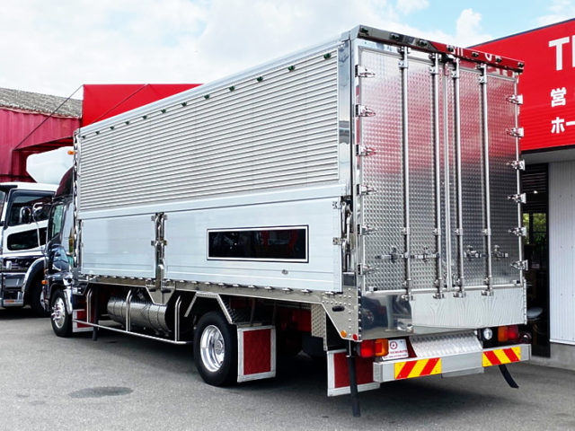 【632】日野　レンプロ　　ハイルーフ　冷凍ウィング　造りボディ　セミワイド　アルミ縞床