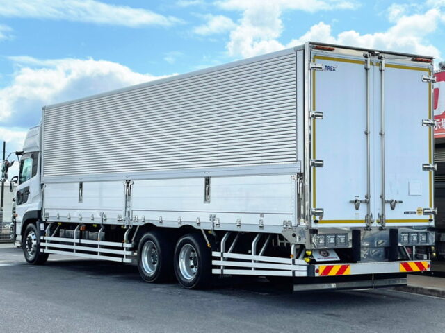 【1112】H29　クオン　ハイルーフ　ウィング　リア門口ステンレス　総輪エアサス