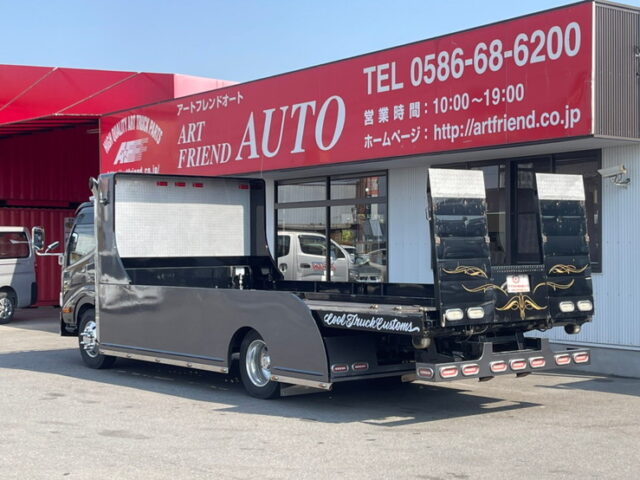 【986】H22　ダイナ　積載車　5700ワイド　カスタム　低走行　煙突マフラー(ダミー)