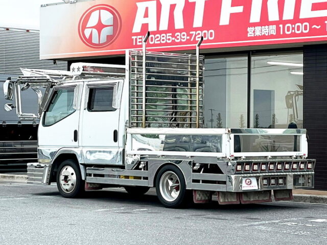 【1155】H12　キャンター　ダブルキャブ　架装多数　マニ割り　煙突マフラー　5速MT