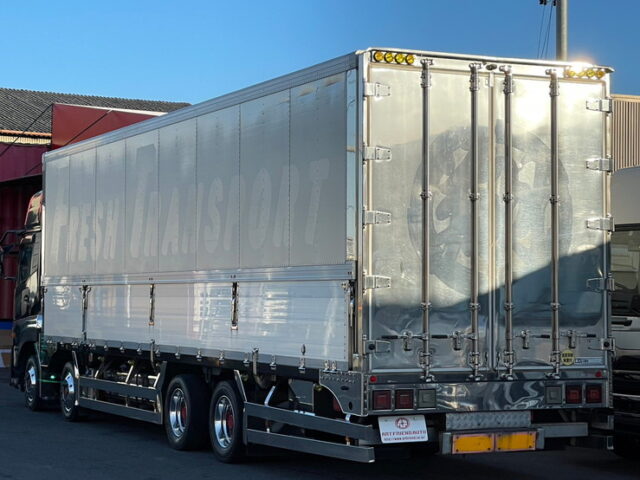 【1323】H19　クオン　ハイルーフ　ウィング　カスタム　総輪エアサス　アルミシマ床　ジョロダーレール4列