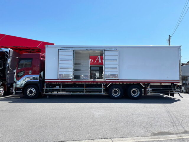 【1426】H28　ギガ　ハイルーフ　冷凍バン　ジョロダー4列　キーストン　サブエンジン　両サイド観音1Mオフセット