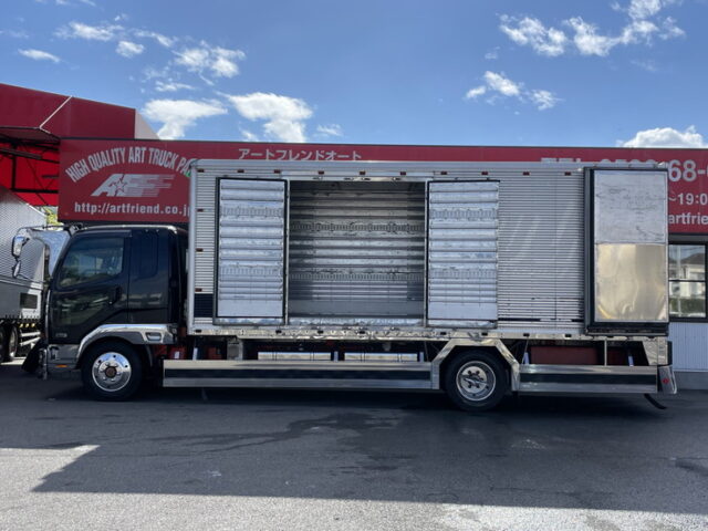 三菱ふそう　ファイター　冷凍バン　コルゲート　ジョロダー4列キーストン　エアサス