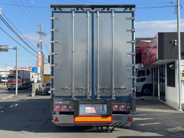 令和4年式 トレクス製 3軸 段付きトレーラーウィング リフトアクスル 後軸残し