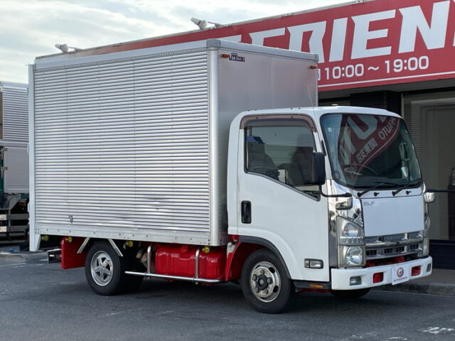 いすゞ　エルフ　アルミバン　5MT　サイドドア　ステンレスサイドバンパー　ステンレスリアバンパー　