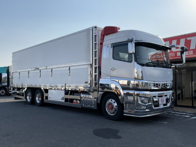 三菱ふそう：スーパーグレート：冷凍ウィング：AT：ハイルーフ：ステンレス架装多数：メッキパーツ多数：門口ステンレス：アルミホイール