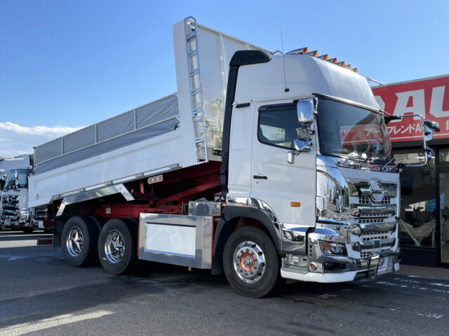日野：17プロフィア：ダンプ：ハイルーフ：Ｌゲート：アルミホイール：メッキ多数