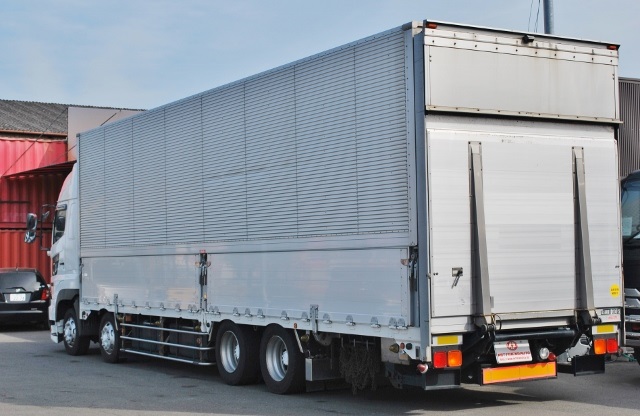 【360】日野プロフィア 低床 アルミウイング ハイルーフ 総輪エアサス 跳ね上げPG