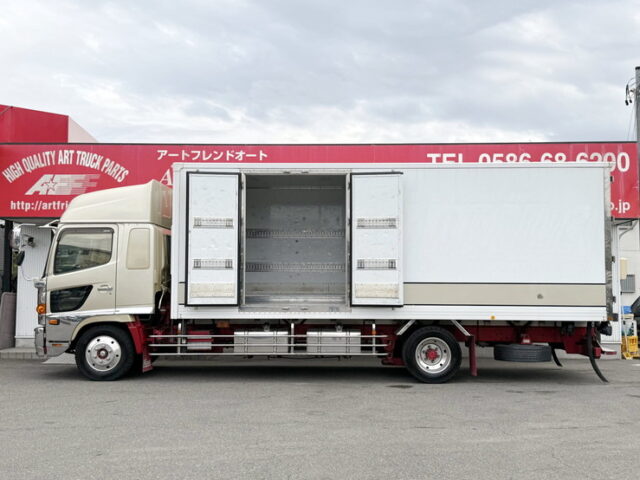 日野：レンジャープロ：ハイルーフ：冷凍バン：左観音扉：キーストン床：エアサス