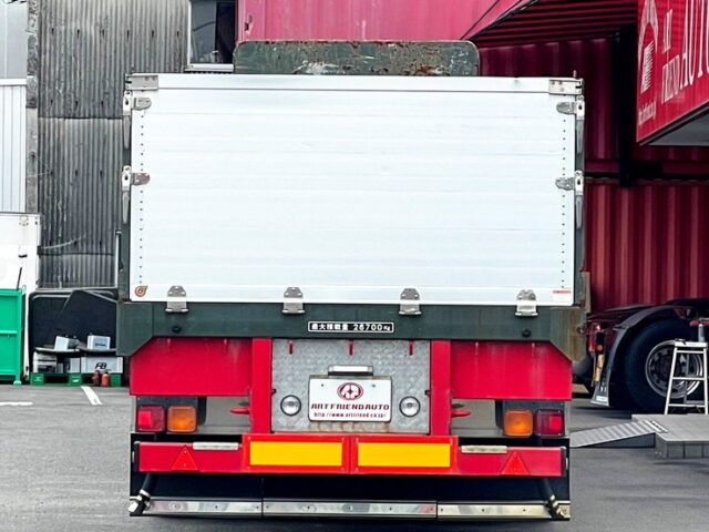 【1588】H30　日本トレクス　トレーラー　平ボデーアルミブロック　メーターアオリ　リフトアクスル中残し