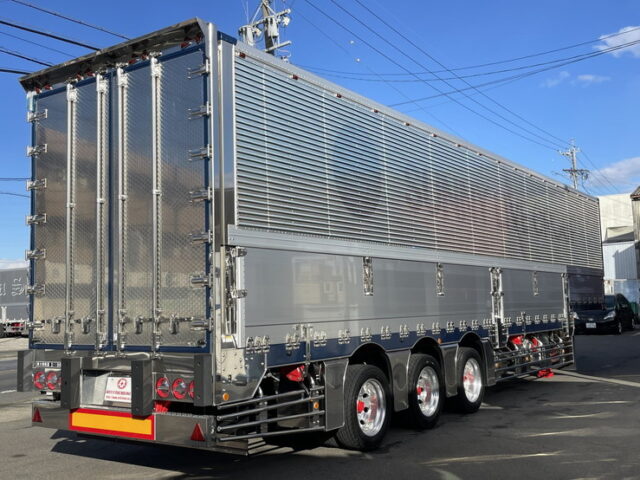 令和4年式 トレクス製 3軸 段付きトレーラーウィング リフトアクスル 後軸残し