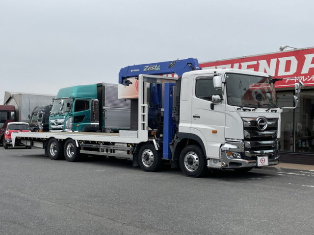 日野：プロフィア：ハイジャッキセルフ：アルミホイール：ステンレスサイドバンパー：TADANO４段クレーン