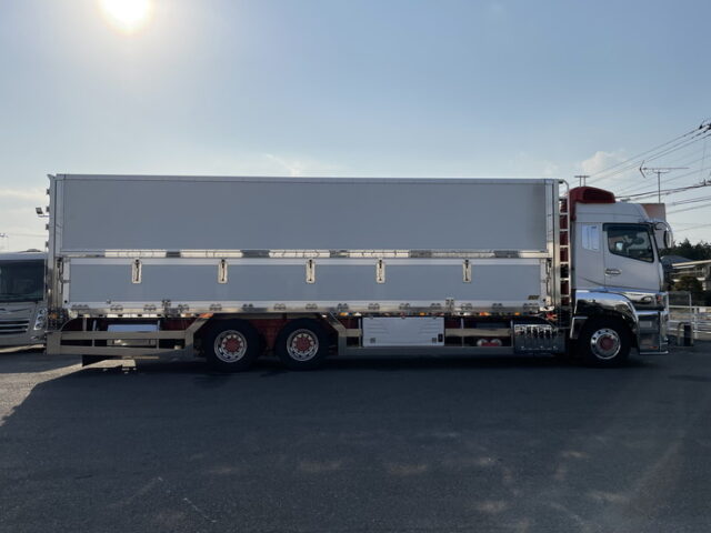 三菱ふそう：スーパーグレート：冷凍ウィング：AT：ハイルーフ：ステンレス架装多数：メッキパーツ多数：門口ステンレス：アルミホイール