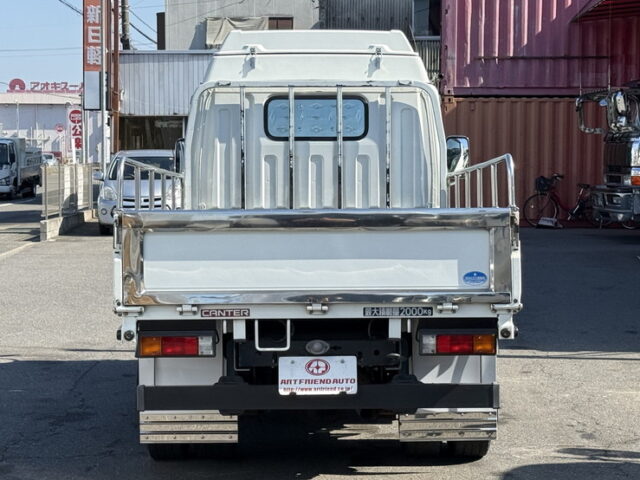 キャンター：平ボデー：標準幅：10尺長：カスタム：オートマ：煤焼き有：150馬力