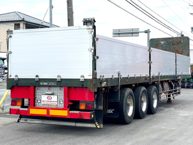 【1588】H30　日本トレクス　トレーラー　平ボデーアルミブロック　メーターアオリ　リフトアクスル中残し