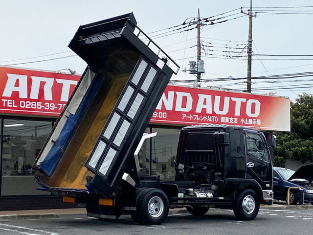 【940】H21　ファイター　ダンプ　電動コボレーン付　新明和ボディ　寝台付　車検付
