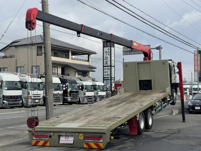 日野　17レンジャー　増トン　ハイジャッキセルフ　4段クレーン　ウィンチ付
