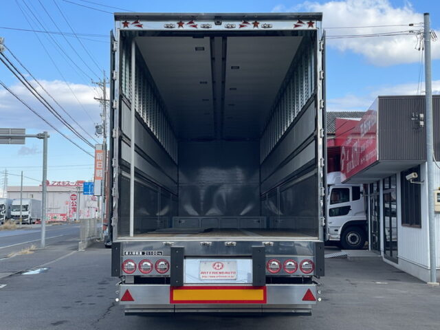 令和4年式 トレクス製 3軸 段付きトレーラーウィング リフトアクスル 後軸残し