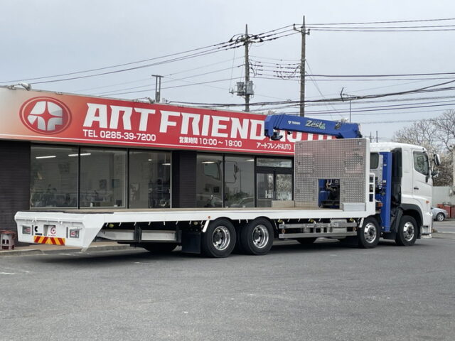 日野：プロフィア：ハイジャッキセルフ：アルミホイール：ステンレスサイドバンパー：TADANO４段クレーン