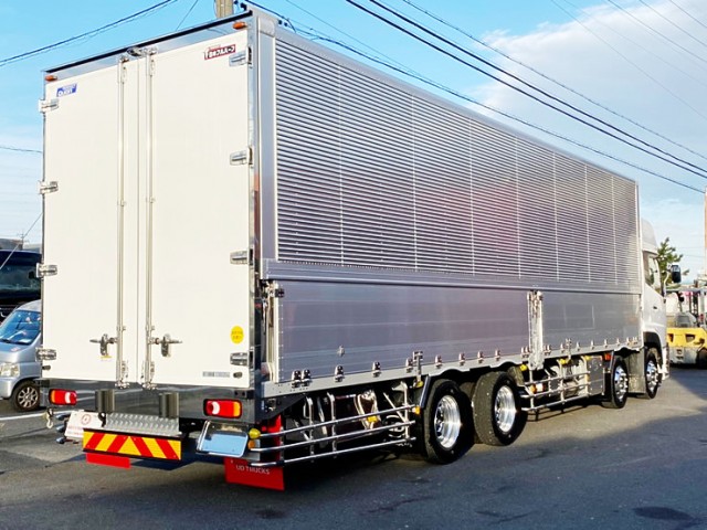 【527】UDトラックス　クオン　カスタム　ハイルーフ　ウィング　門口ステンレス