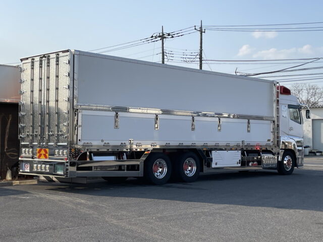 三菱ふそう：スーパーグレート：冷凍ウィング：AT：ハイルーフ：ステンレス架装多数：メッキパーツ多数：門口ステンレス：アルミホイール