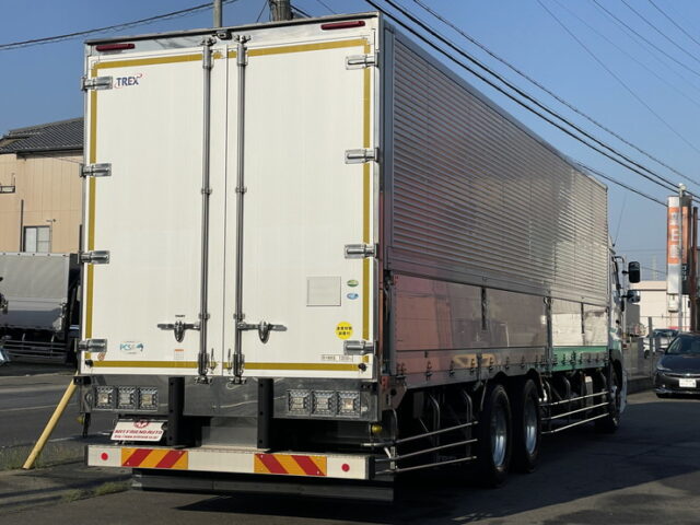 日野：17プロフィア：ハイルーフ：ウィング：10輪：リア門口ステンレス