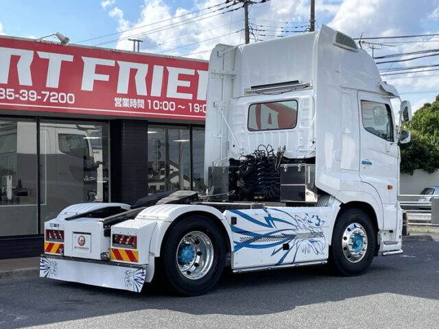 日野：プロフィア：トレーラーヘッド：ハイルーフ：ルーフバー：パイプバンパー：アルミホイール