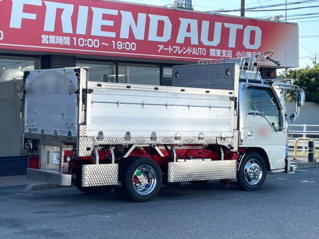 いすゞ：エルフ：造り平ボディ：内装生地張り：5MT：オバＱバンパー：フロントバイザー：架装多数