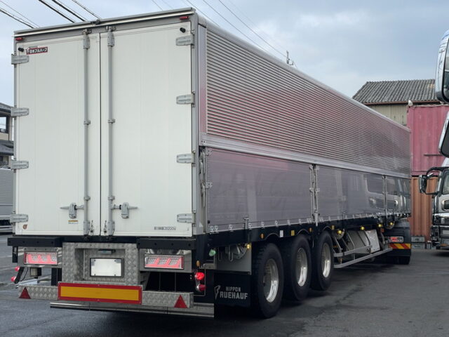 フルハーフ　トレーラーウィング　3軸　リフトアクスル(後軸残し)　1Mアオリ