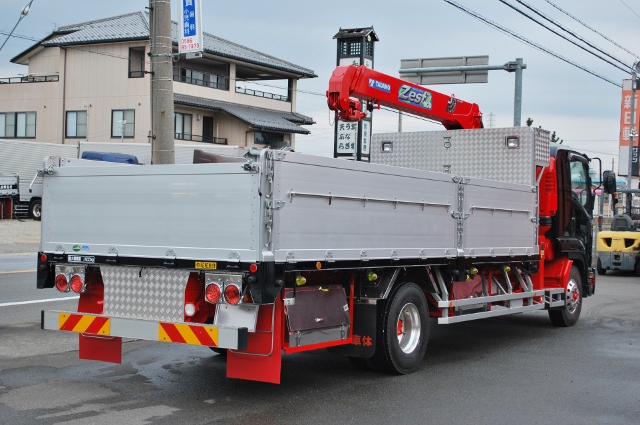 【323】いすゞフォワード　セミワイド　クレーン付平ボデー　カスタム多数