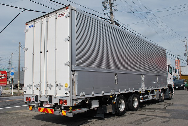 【275】UDトラックスクオン　低床　アルミウイング　格納ゲート　ハイルーフ　リヤエアサス