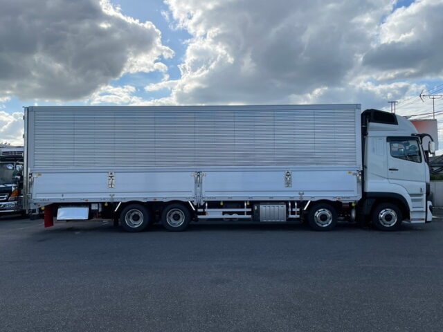 【現行型】スーパーグレートスーパーハイルーフ：ウィング未使用：リア門口ステンレス