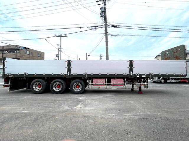 【1588】H30　日本トレクス　トレーラー　平ボデーアルミブロック　メーターアオリ　リフトアクスル中残し