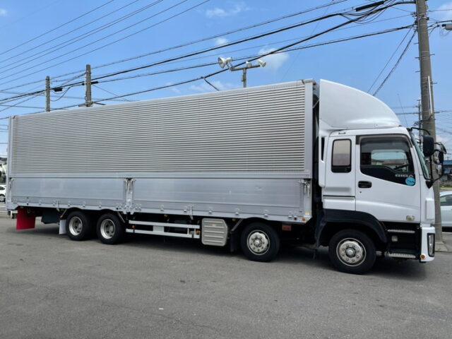 【874】H24　ギガ　ウィング　4軸低床　7速MT　380馬力　木床