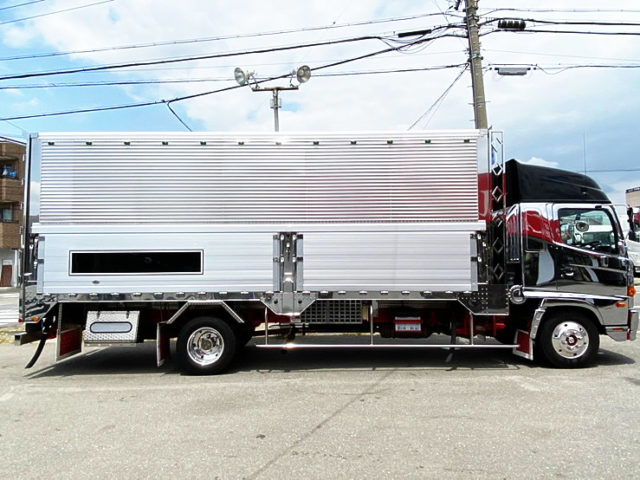 【632】日野　レンプロ　　ハイルーフ　冷凍ウィング　造りボディ　セミワイド　アルミ縞床