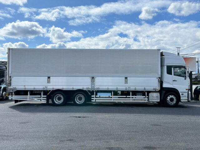 【1112】H29　クオン　ハイルーフ　ウィング　リア門口ステンレス　総輪エアサス