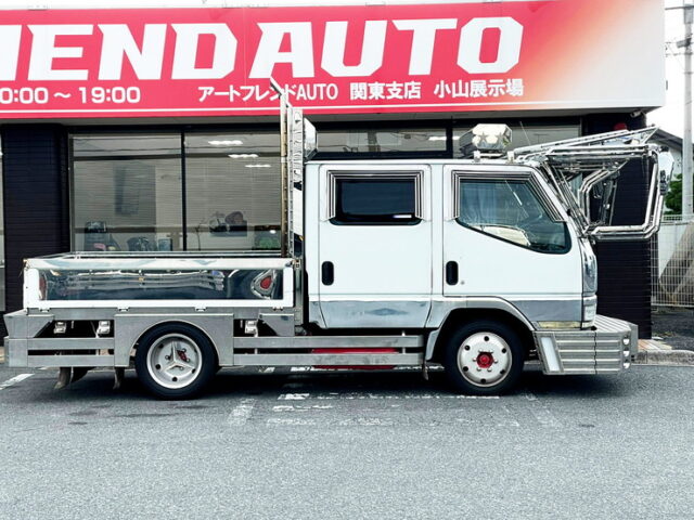 【1155】H12　キャンター　ダブルキャブ　架装多数　マニ割り　煙突マフラー　5速MT