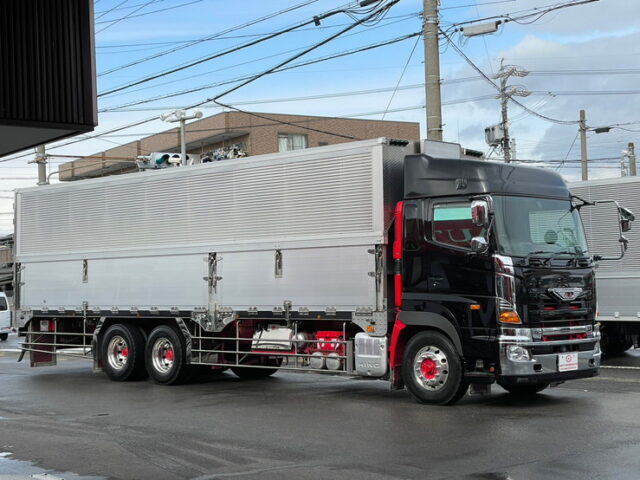 【1270】H26　プロフィア　ハイルーフ　ウィング　造りボディ　1Mアオリ　木床