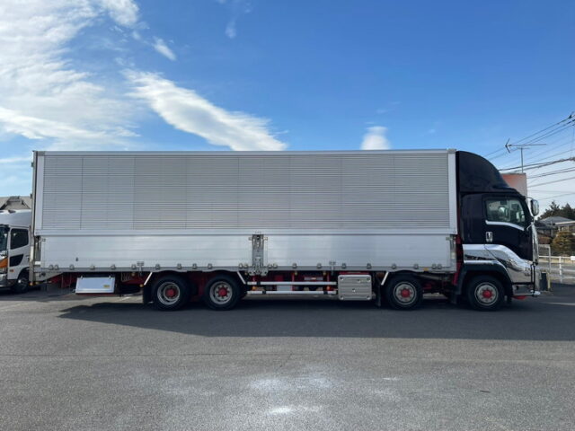 いすゞ　ギガ　ハイルーフ　アルミウィング　380馬力　リア門口ステンレス　