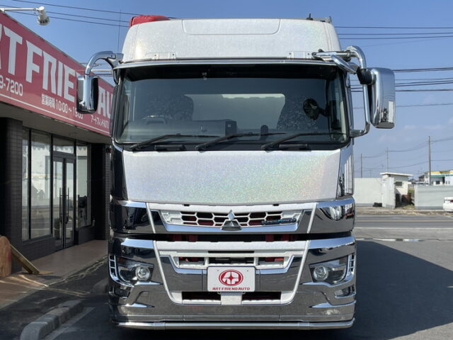 三菱ふそう：スーパーグレート：冷凍ウィング：AT：ハイルーフ：ステンレス架装多数：メッキパーツ多数：門口ステンレス：アルミホイール