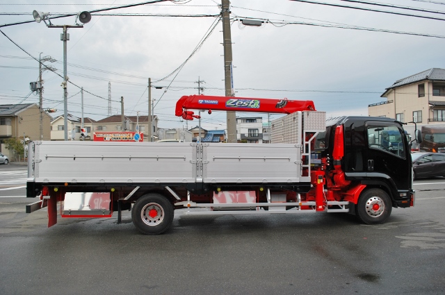 【323】いすゞフォワード　セミワイド　クレーン付平ボデー　カスタム多数