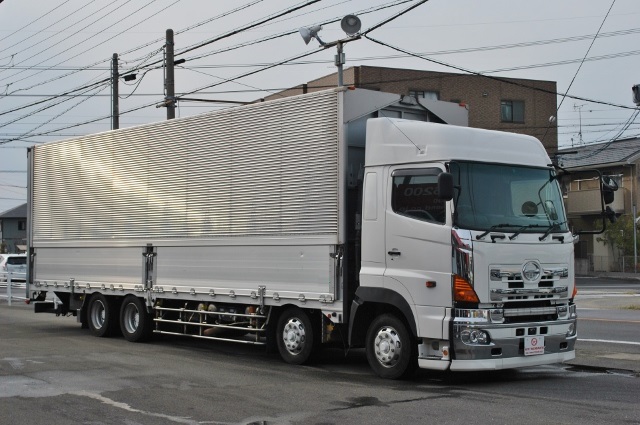 【360】日野プロフィア 低床 アルミウイング ハイルーフ 総輪エアサス 跳ね上げPG