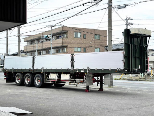 【1588】H30　日本トレクス　トレーラー　平ボデーアルミブロック　メーターアオリ　リフトアクスル中残し