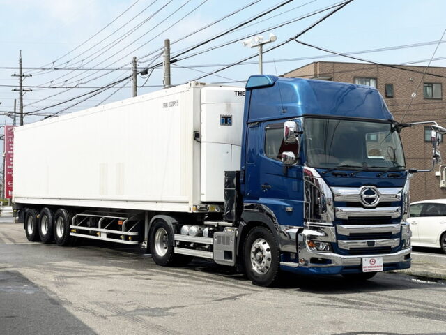 日野　17プロフィア　ハイルーフ　冷凍コンテナトレーラーセット　サーモキング前壁冷凍