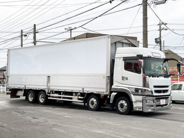 三菱ふそう　スーパーグレート　ハイルーフ　ウィング　エアサス　アルミホイール　木床