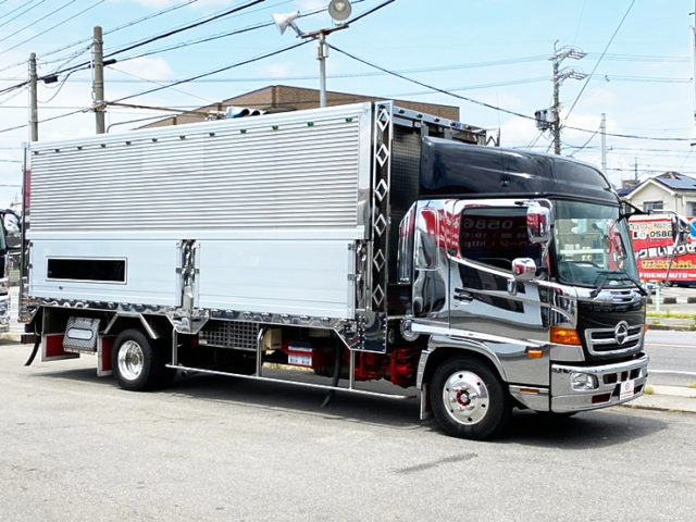 【632】日野　レンプロ　　ハイルーフ　冷凍ウィング　造りボディ　セミワイド　アルミ縞床