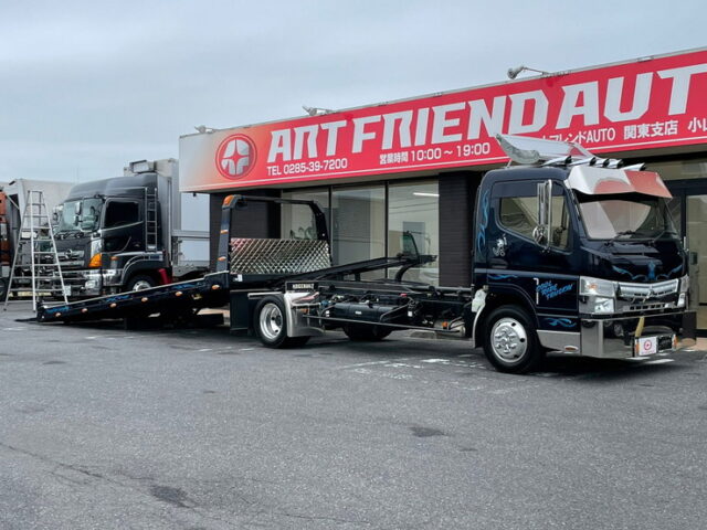 【992】H29　キャンター　積載車　3トン積　古河ユニックUC-35　ネオファイブ　積込角5度(乗り口3度)