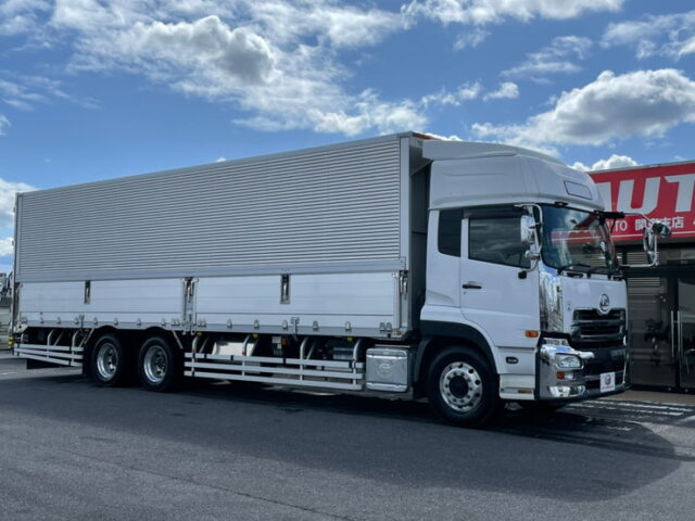 【1112】H29　クオン　ハイルーフ　ウィング　リア門口ステンレス　総輪エアサス